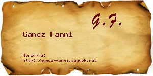 Gancz Fanni névjegykártya